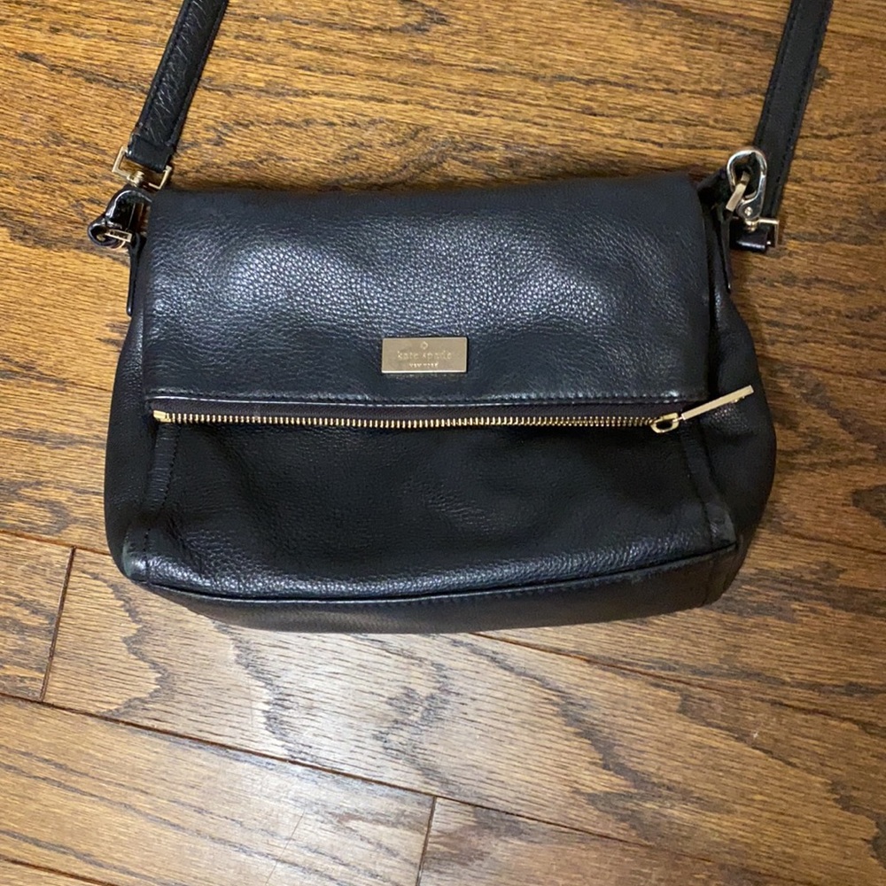 Black Leather Kate Spade Crossbody Flap